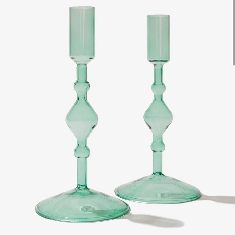 Poketo Glass Candlestick Holders